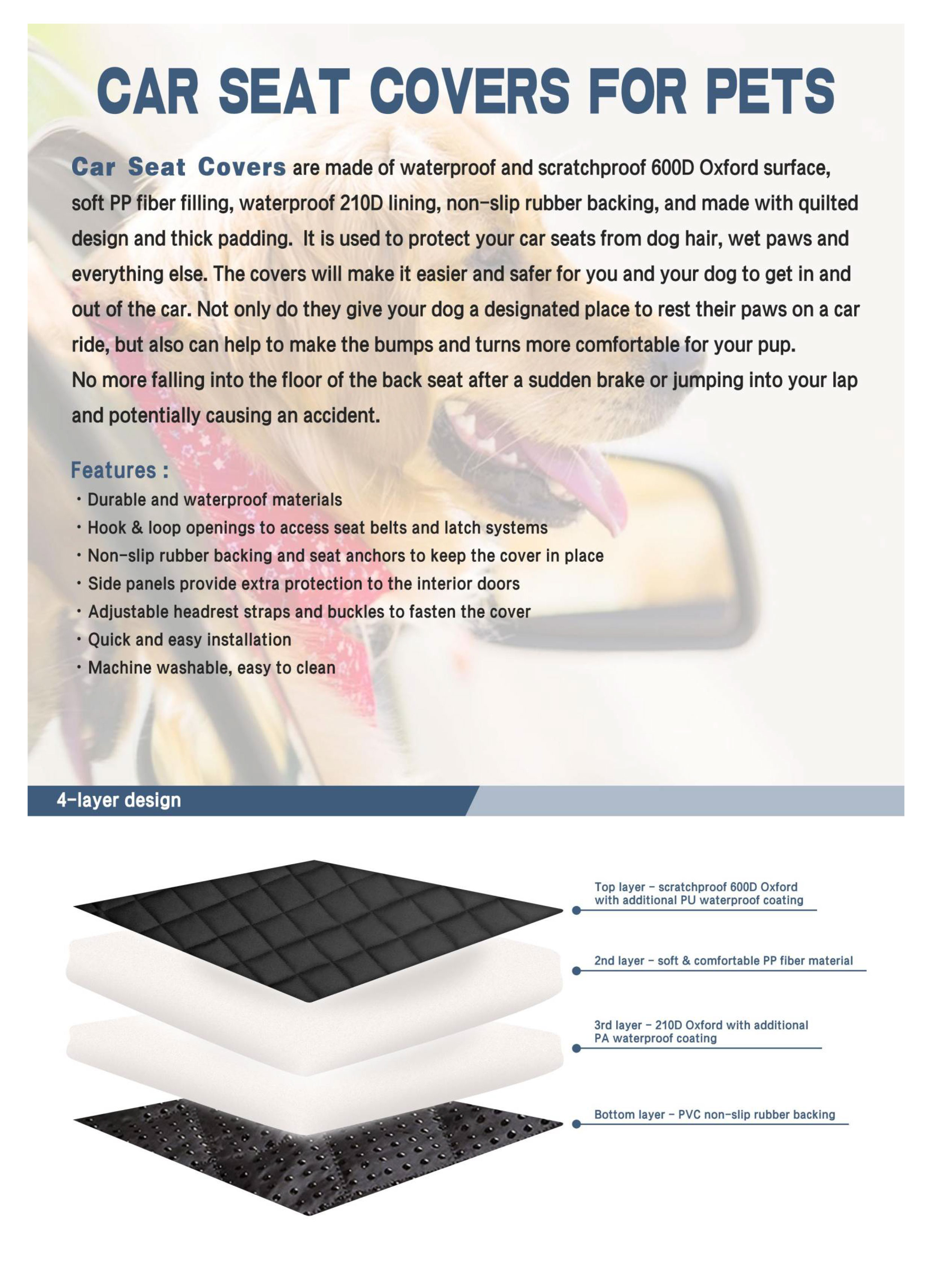 Car seat cover for pet Car seat cover for pet